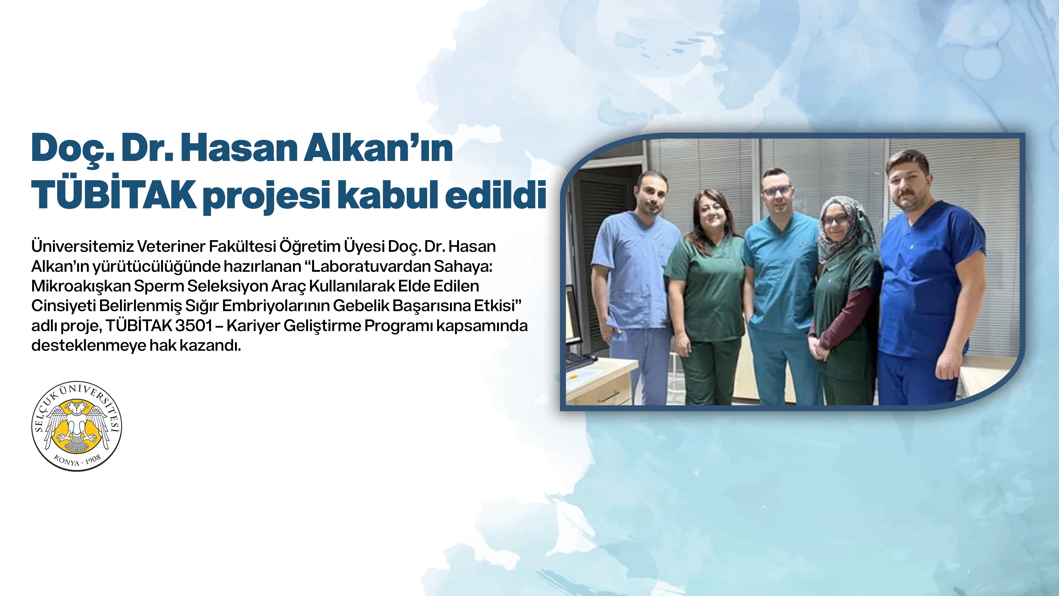 Doç. Dr. Hasan Alkan’ın TÜBİTAK projesi kabul edildi